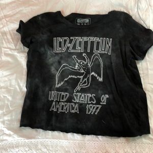 Black and grey tie dye Led Zeppelin graphic tee
